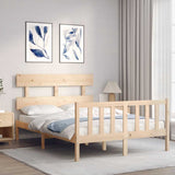 Bed Frame without Mattress Small Double Solid Wood Pine 3193241