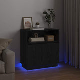 LED Sideboard Black Oak 71 x 34.5 x 75 cm Engineered Wood 869651
