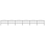 ZNTS Garden Fence with Spear Top Steel x10.2 m Black 277735