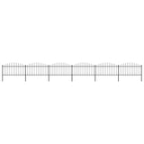 ZNTS Garden Fence with Spear Top Steel x10.2 m Black 277735