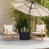 Chair 2 pcs Brown and Cream 65 x 60 x 76.5 cm Solid Teak Wood 42006405