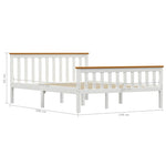 ZNTS Bed Frame without Mattress White Solid Pinewood 140x200 cm 283247