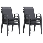 Stackable Garden Chairs 6 pcs Grey Textilene Fabric 318784