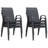 Stackable Garden Chairs 6 pcs Grey Textilene Fabric 318784