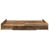 Storage Bed Frame Old Wood 135 x 190 cm Engineered Wood 3335323