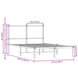 Metal Bed Frame without Mattress Sonoma Oak 120x200 cm 4007714