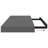 Floating Wall Shelves 4 pcs High Gloss Grey 60x23.5x3.8 cm MDF 323792