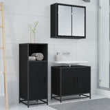 Bathroom Furniture Set with Shelf Black Oak 35 x 37.5 x 100 cm 883593