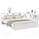 Bookcase Bed without Mattress White 150x200 cm Solid Wood Pine 3324351