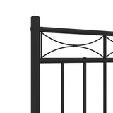 Metal Bed Frame without Mattress with Headboard Black 120x200cm 373689