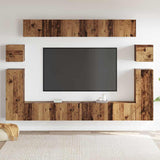 TV Units Wall-mounted 4 pcs Old Wood Engineered wood 3393390