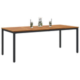Outdoor Table Natural and Black 200 x 90 x 75 cm 4010613