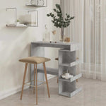 Bar Table with Storage Rack Concrete Grey 100x50x101.5cm Engineered Wood 809453