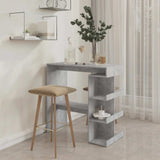 Bar Table with Storage Rack Concrete Grey 100x50x101.5cm Engineered Wood 809453