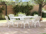 Garden Dining Set 7 pcs White Aluminium 3334674