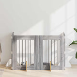 Foldable Dog Gate with Stands 4 pcs Grey Sonoma 241 cm 892100