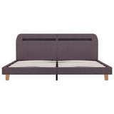 Bed Frame with LED without Mattress Taupe Fabric 150x200 cm King Size 281094