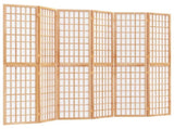Folding 6-Panel Room Divider Japanese Style 240x170 cm 352086