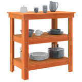 Work Bench Wax Brown 78.5 x 50 x 80 cm Solid Pine Wood 865374
