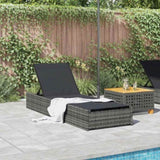 Sun Lounger Reclining Grey 200.5 x 70 x 75 cm Poly Rattan 42004126