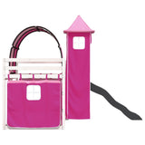 Bunk Bed without Mattress with Slide and Curtains Pink 90x190 cm Single 3284184