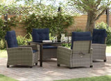 Garden Dining Set with Cushion 5 pcs Grey Poly Rattan 3380465