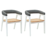 Dining Chairs 2 pcs White 54 x 57 x 73 cm Solid Rubber Wood 42020425