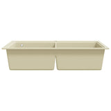 Granite Kitchen Sink Double Basins Beige 144851