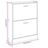 Shoe Cabinet Grey Sonoma 59x17x81 cm Engineered Wood 342540