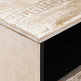 Bed cabinet with Drawer White 50 x 33 x 60 cm Solid Mango Wood 4018378