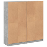 Bookcase with Doors Concrete Grey 136x37x142 cm Engineered Wood 3206527