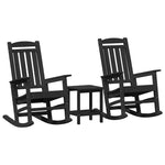 Garden Rocking Chair 3 pcs Black 38 x 38 x 46cm Plastic 3335816