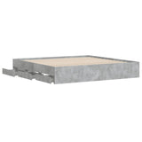 Bed Frame with Drawers without Mattress Concrete Grey 160x200 cm 3207262