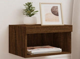 Bedside Cabinets with LED Lights Wall-mounted 2 pcs Brown Oak 837126