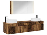 Bathroom Cabinet Set 4 pcs Old Wood 103.5 x 15.5 x 70 cm 3406669