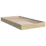 Bed Frame without Mattress Sonoma Oak 100x200 cm Engineered Wood 842058
