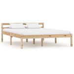 ZNTS Bed Frame without Mattress Solid Pine Wood 140x200 cm 283193