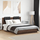 ZNTS Bed Frame without Mattress Brown Oak 150x200 cm King Size 3209918