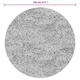 ZNTS Rug OVIEDO Short Pile Black Ø 120 cm 375567