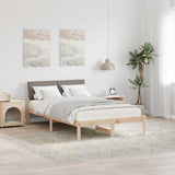 Bed frame Brown and taupe 120 x 190 cm Solid pine wood 878697