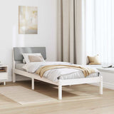 Bed frame White and light grey 80 x 200 cm Solid pine wood 878573