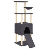 Cat Tree with Sisal Scratching Posts Dark Grey 153 cm 172117