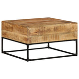 ZNTS Coffee Table 68x68x41 cm Rough Mango Wood 320817