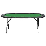 ZNTS 10-Player Folding Poker Table Green 207x106x76 cm 80402