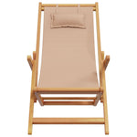 ZNTS Folding Beach Chairs 2 pcs Taupe Fabric and Solid Wood 3214488