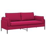 3-Seater Sofa 3-Seater Wine Red 222 x 81 x 89 cm Velvet 42048647