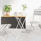 Garden Table Folding White 50 x 50 x 72 cm Metal 42010321