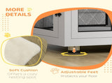 2-in-1 Dog Cage & Side Table, with Two Doors, Cushion, for Large Dogs T3398P376393