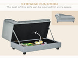 Pet Sofa Chair, with Storage, Cushion, for Small Dogs, Cats - Light Grey T3398P349670