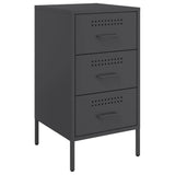 ZNTS Bedside Cabinet Black 36x39x68 cm Steel 843078